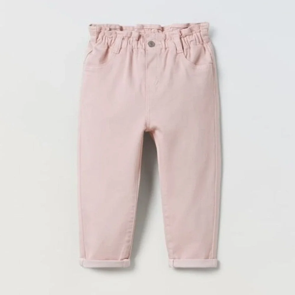 Zara Kids Paperbag Waist Pants Pink 2-3Y‎ New With Tags